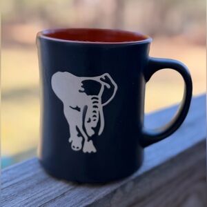 Starbucks African Elephant MUG- Matte Black Ceramic Mug with Orange Interior